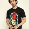 foxie red heart oversize printed t shirt