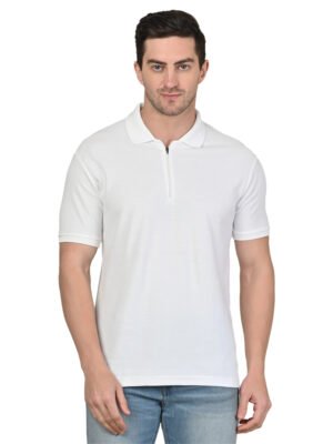 foxie zipper polo white
