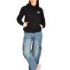 Foxie Women's Solid Printed Cotton Hoodie