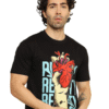 foxie red heart oversize printed t shirt