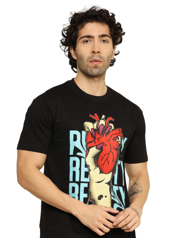 foxie red heart oversize printed t shirt